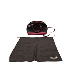 Coach Mini Sierra‎ Satchel Coated Canvas CrossBody Khaki Magenta Retail W/ Bag